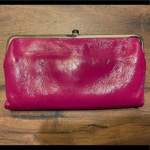 Lauren Hobo Wallet Clutch- pink patent leather